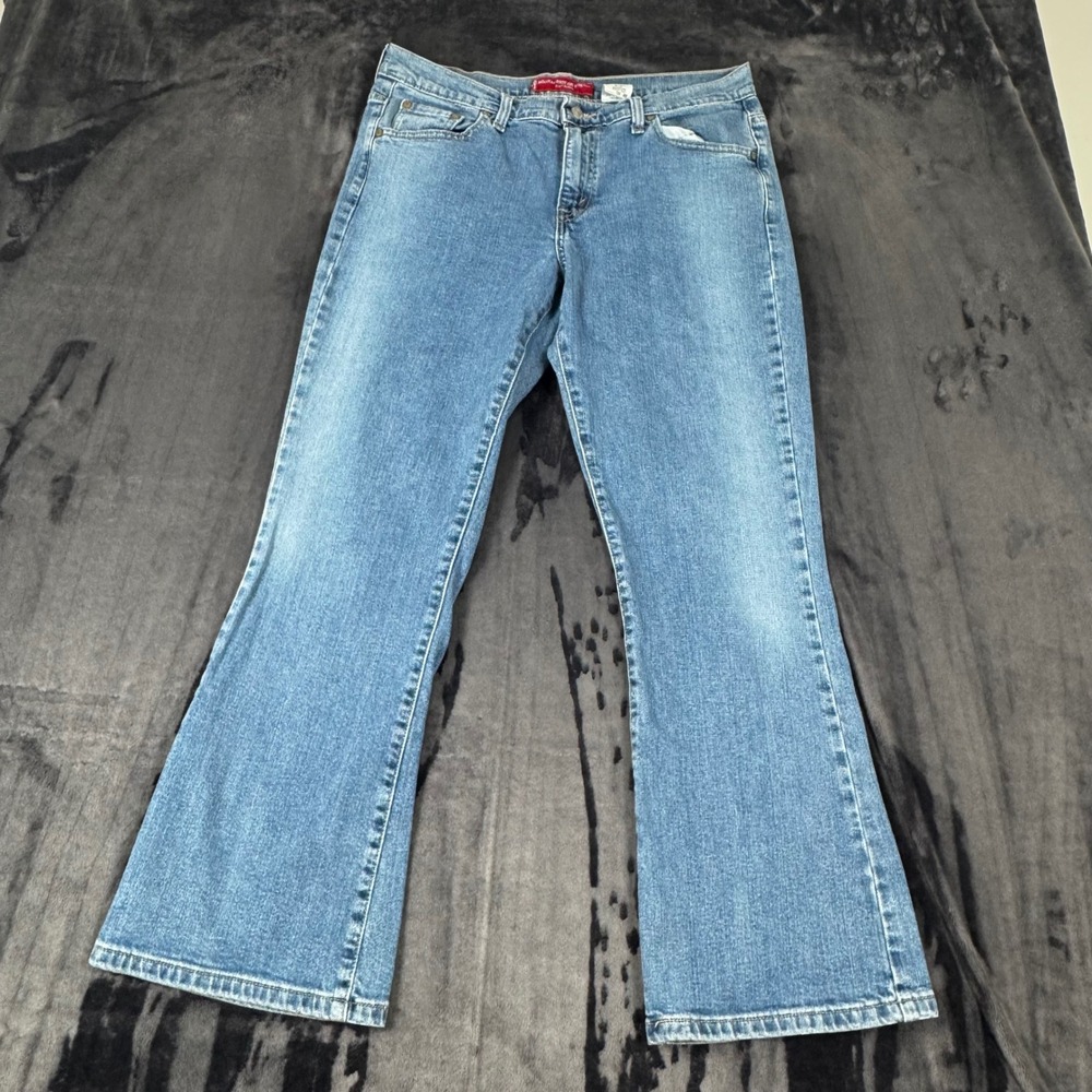 Levi's 515 Nouveau Bootcut Stretch Jeans Womens 12S Blue Medium Wash Denim